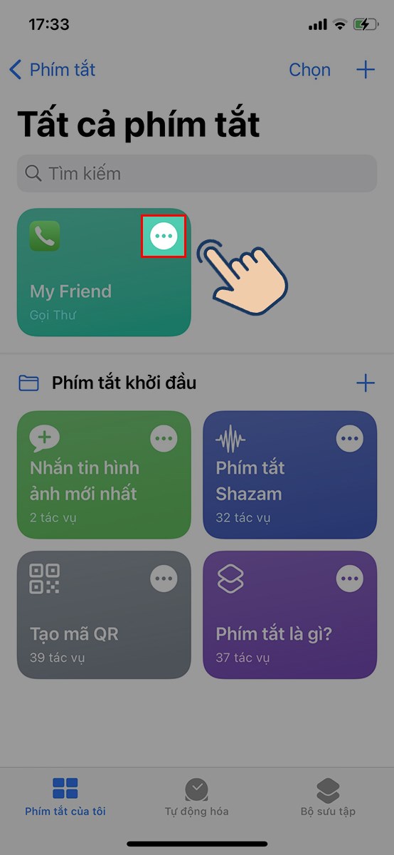 chọn vào biểu tượng dấu ba chấm. chọn vào biểu tượng dấu ba chấm.