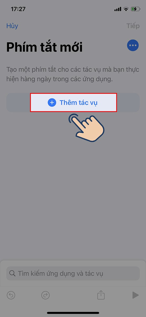 Sau đó bạn hãy chọn vào Thêm tác vụ. Sau đó bạn hãy chọn vào Thêm tác vụ.