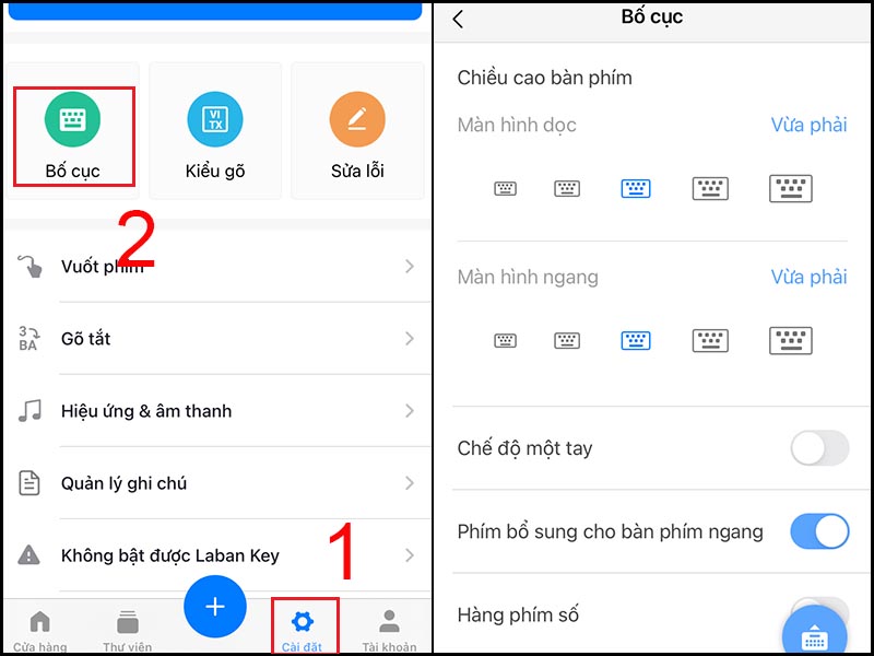 Nút Thử bàn phím