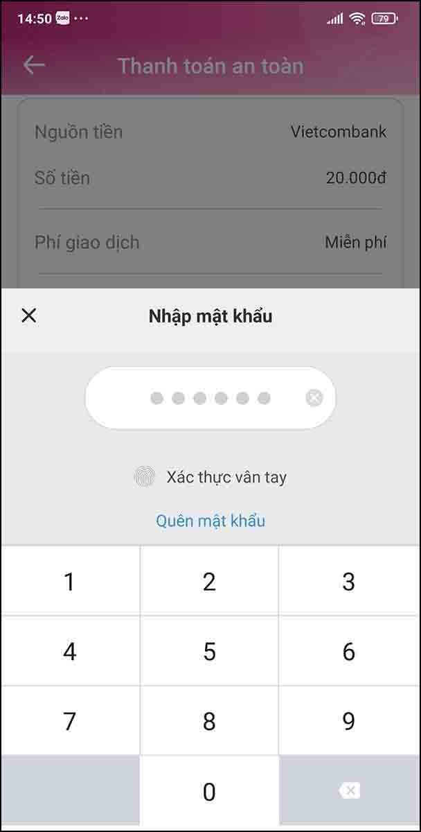 Bạn tiến hành nhập mật khẩu đăng nhập MoMo. Bạn tiến hành nhập mật khẩu đăng nhập MoMo.