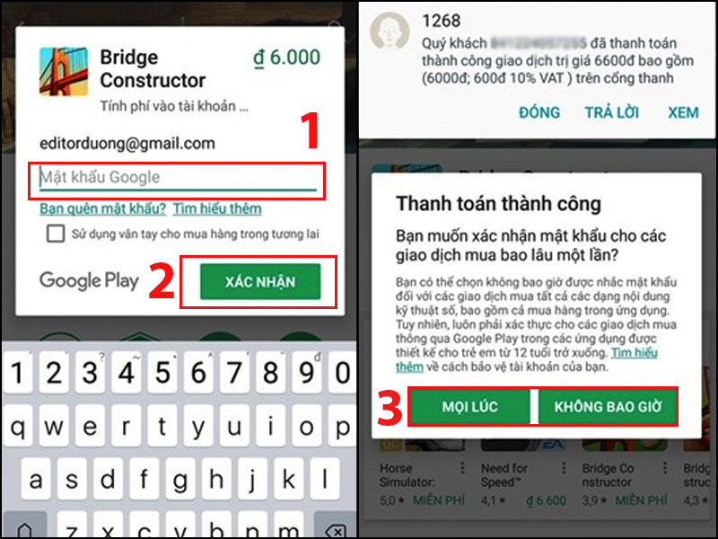 Xác nhận và hoàn tất quá trình thanh toán