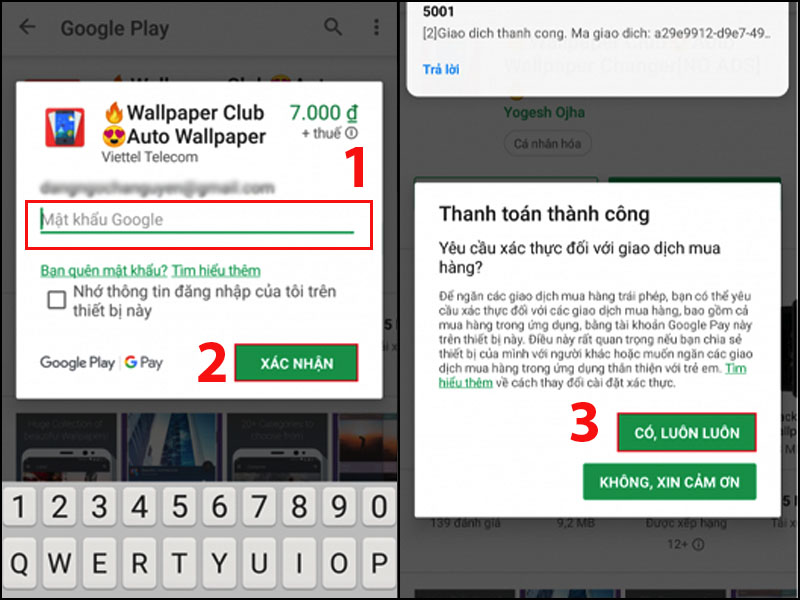 Xác nhận giao dịch của bạn