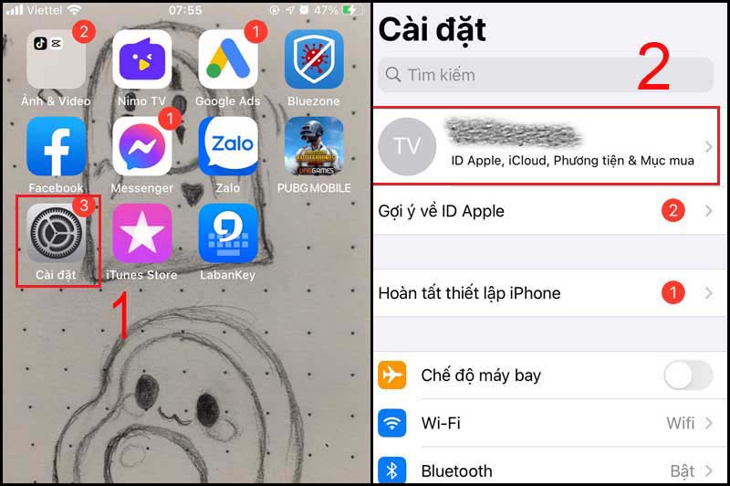 Chọn ID Apple cần đăng xuất