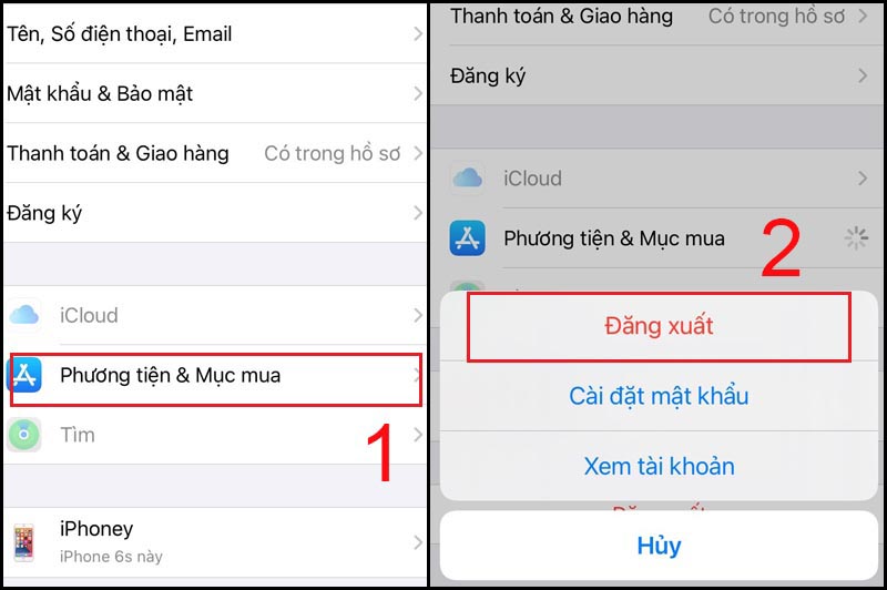 Đăng xuất khỏi tài khoản
