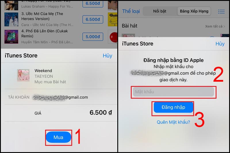 Nhập tài khoản và mật khẩu mà bạn muốn thay đổi.