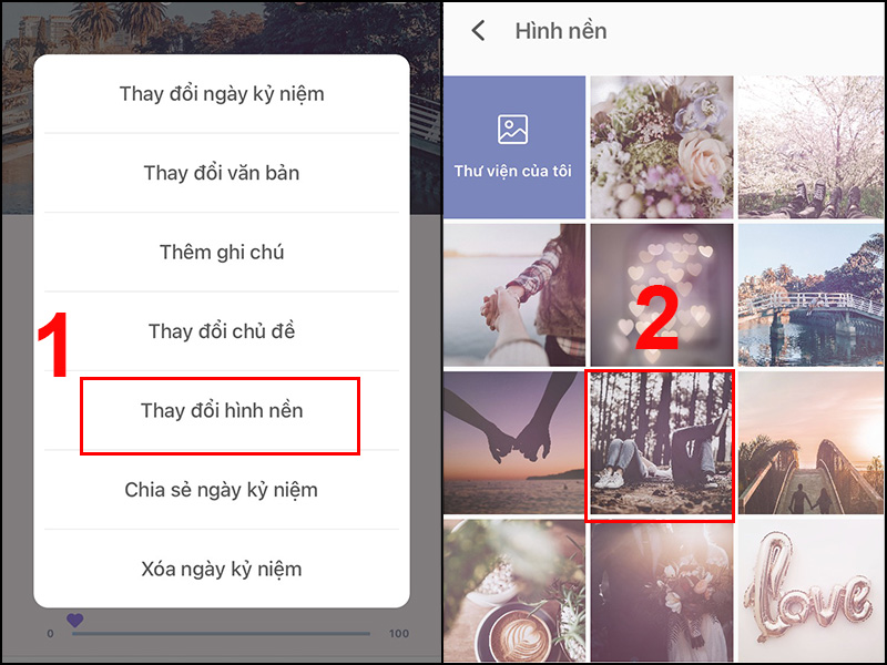 Chọn hình nền bạn muốn