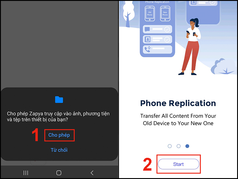 Chọn Start để khởi động ứng dụng