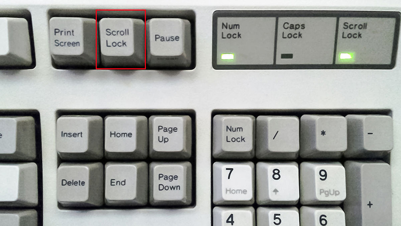 Nhấn Scroll Lock để tắt chế độ