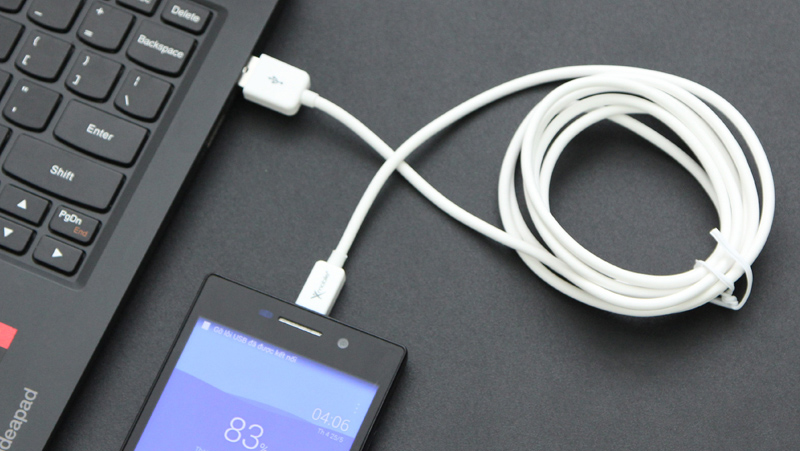 Kết nối điện thoại với máy tính bằng cáp USB