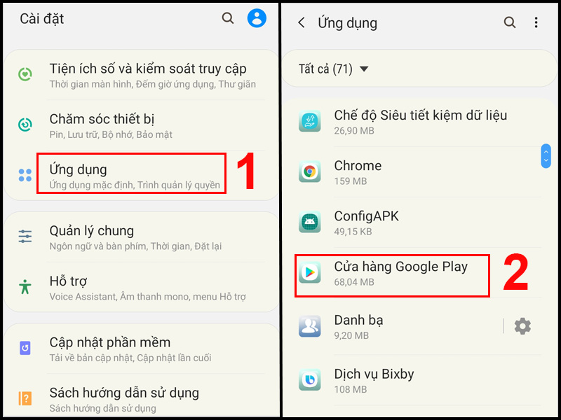 Chọn Cửa hàng Google Play