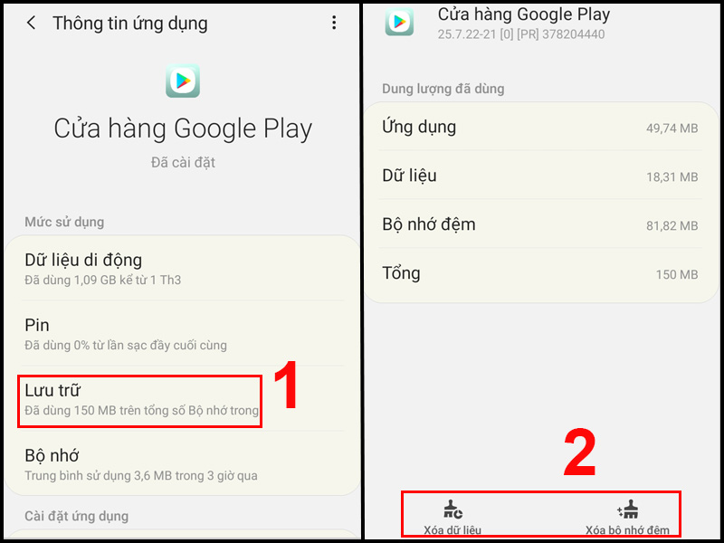 Xóa dữ liệu và xóa bộ nhớ đệm