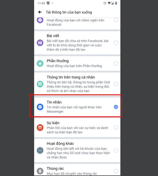 Cách khôi phục tin nhắn, cách xem tin nhắn đã xóa trên facebook Messenger 8