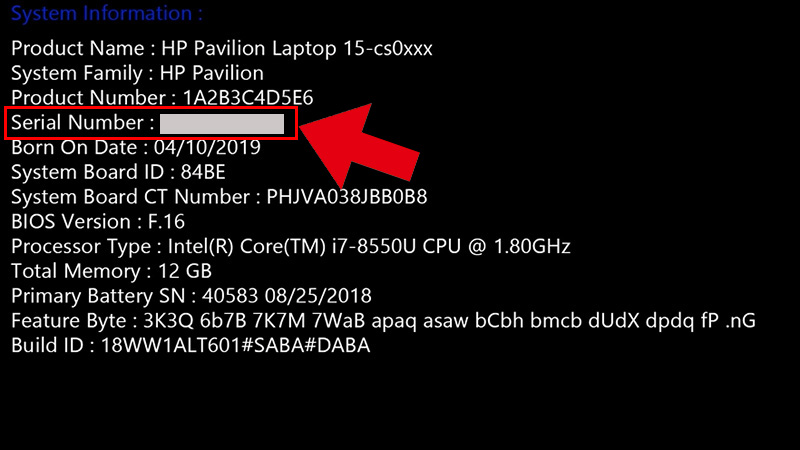 cach-kiem-tra-bao-hanh-laptop-hp-bang-imei-serial-number-4 Kiểm tra số sê-ri bằng BIOS