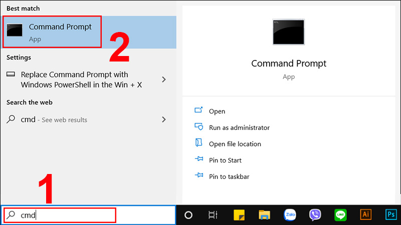 cach-kiem-tra-bao-hanh-laptop-hp-bang-imei-serial-number203 Chọn Command Prompt từ kết quả tìm kiếm