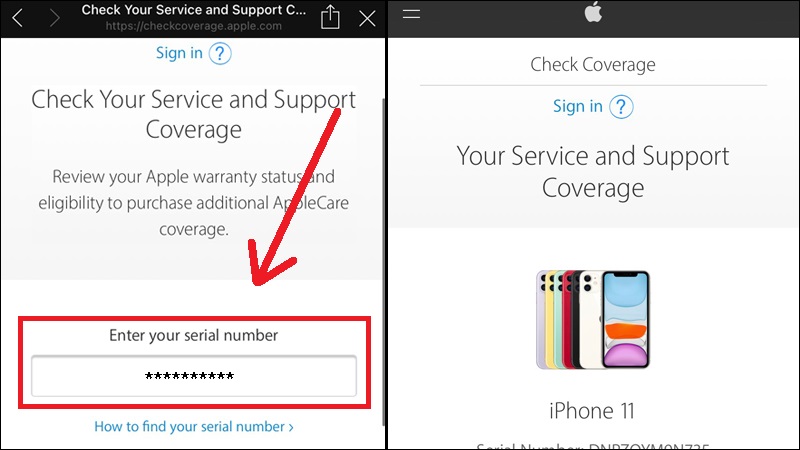 Kiểm tra code MEID của bạn trên trang web của iPhone