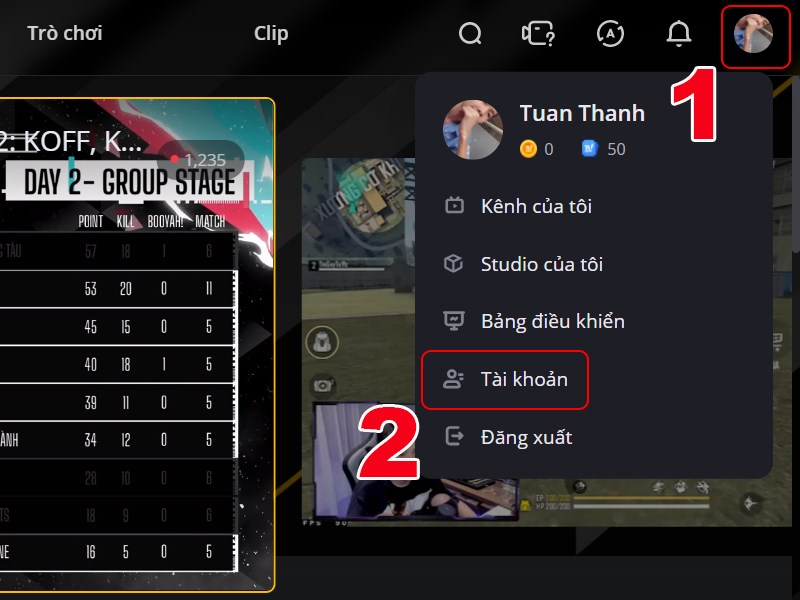 Chọn Tài khoản Chọn Tài khoản
