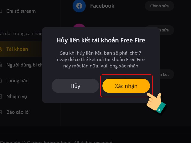 Xác nhận hủy thành công Xác nhận hủy thành công