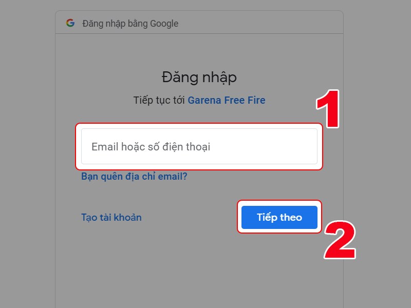 Nhập tên đăng nhập tài khoản Google Nhập tên đăng nhập tài khoản Google