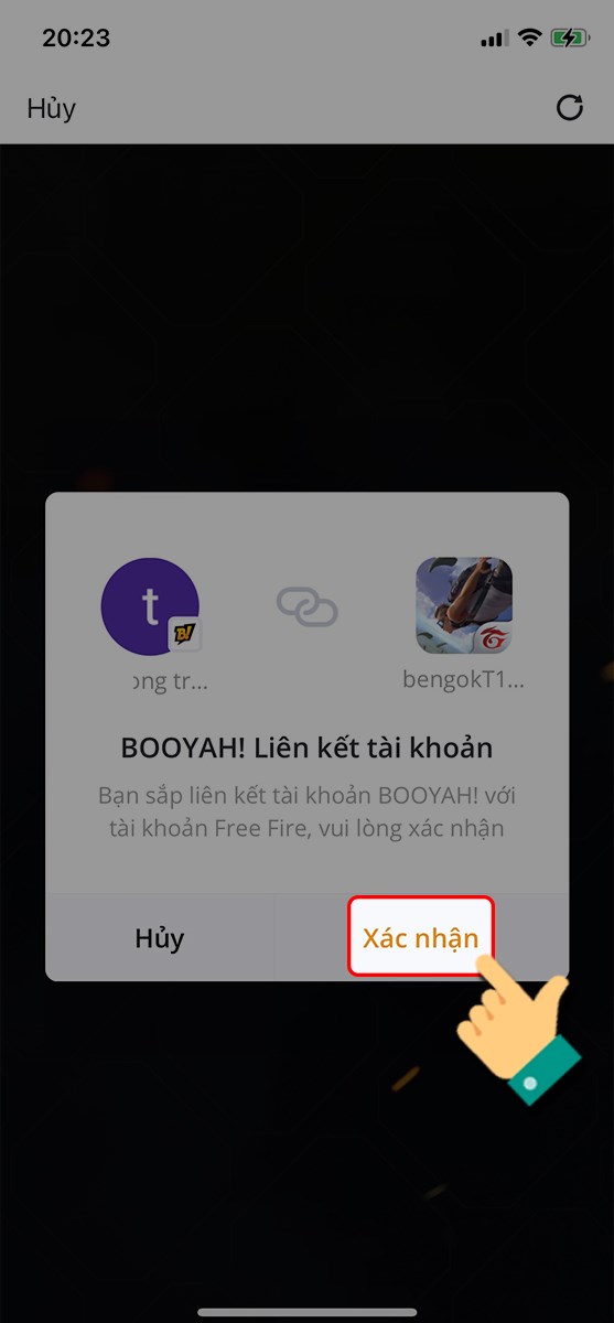 Nhấn xác nhận Nhấn xác nhận