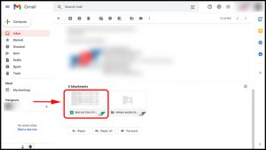 Nhấn vào tệp đính kèm cần mở trong email của bạn