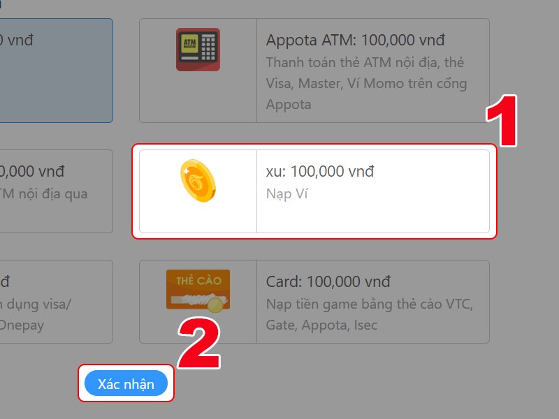 Nạp game bằng xu ACE Nạp game bằng xu ACE