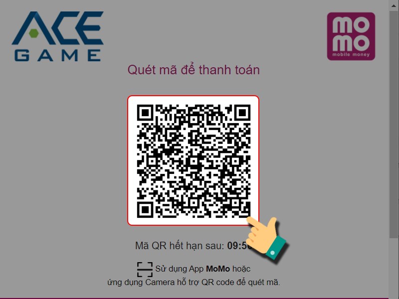 Mở MoMo và quét mã QR để thanh toán Mở MoMo và quét mã QR để thanh toán