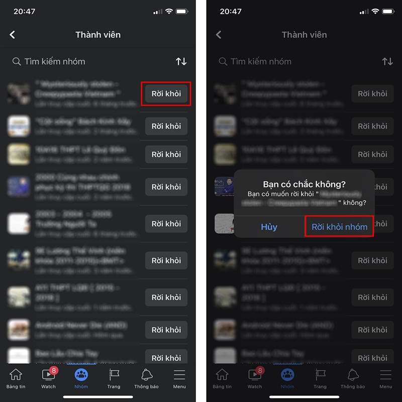 Cách rời nhóm trên Facebook iPhone-4 Cách rời nhóm trên Facebook iPhone-4