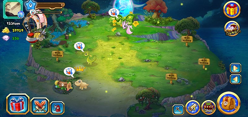 Giao diện chính của game Đảo Rồng Giao diện chính của game Đảo Rồng