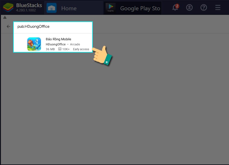 Nhấn vào game Nhấn vào game