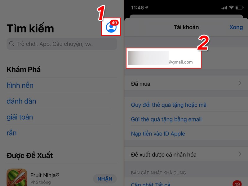 Vào giao diện cài đặt và nhấn vào biểu tượng người dùng Vào giao diện cài đặt và nhấn vào biểu tượng người dùng