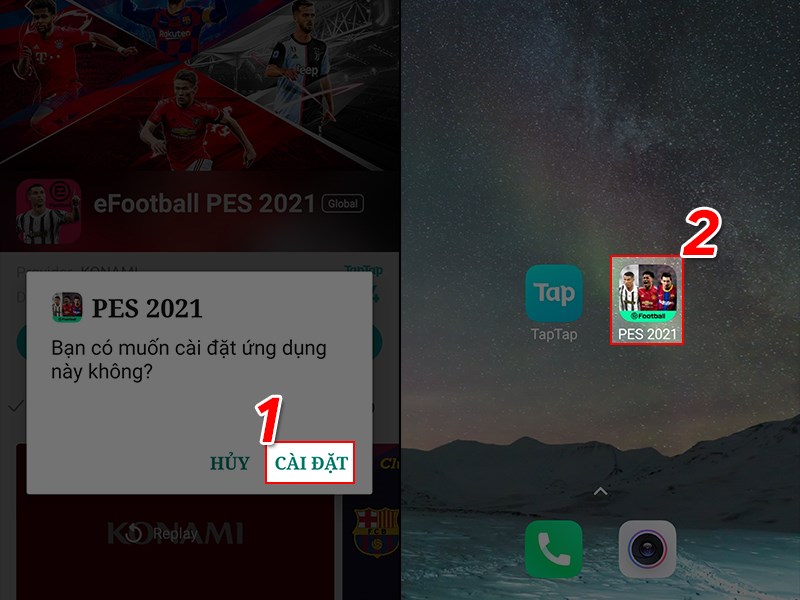 Mở game trên màn hình chính Mở game trên màn hình chính