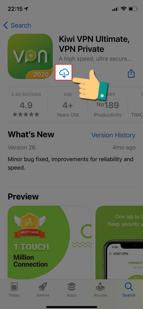 Vào AppStore tìm kiếm và cài đặt ứng dụng Kiwi Vào AppStore tìm kiếm và cài đặt ứng dụng Kiwi