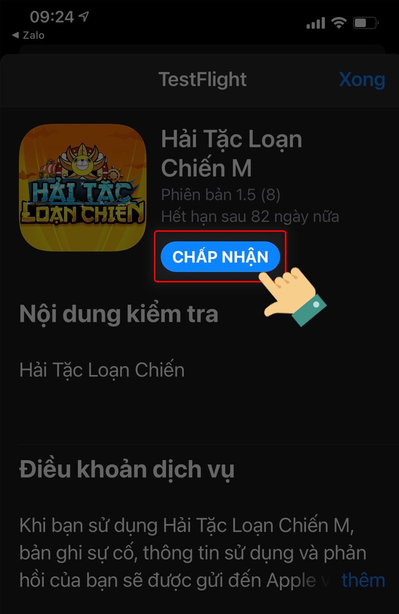 Chọn Chấp nhận Chọn Chấp nhận