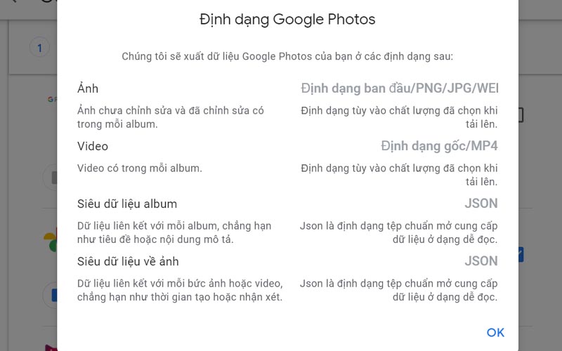 Bạn có thể xem định dạng Google Photos