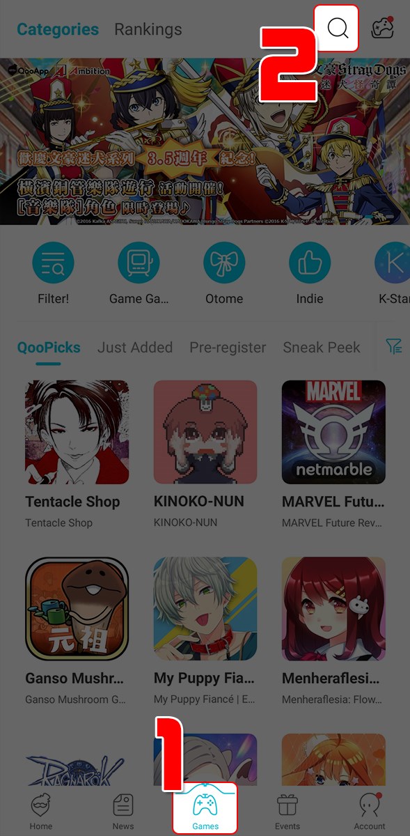 Mở và tìm game Mở và tìm game
