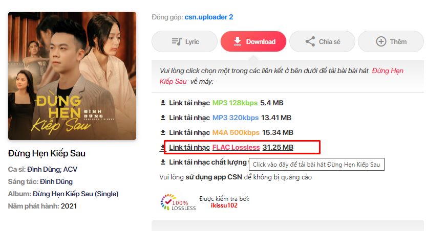 Cách tải nhạc chất lượng cao, tải nhạc lossless miễn phí 6