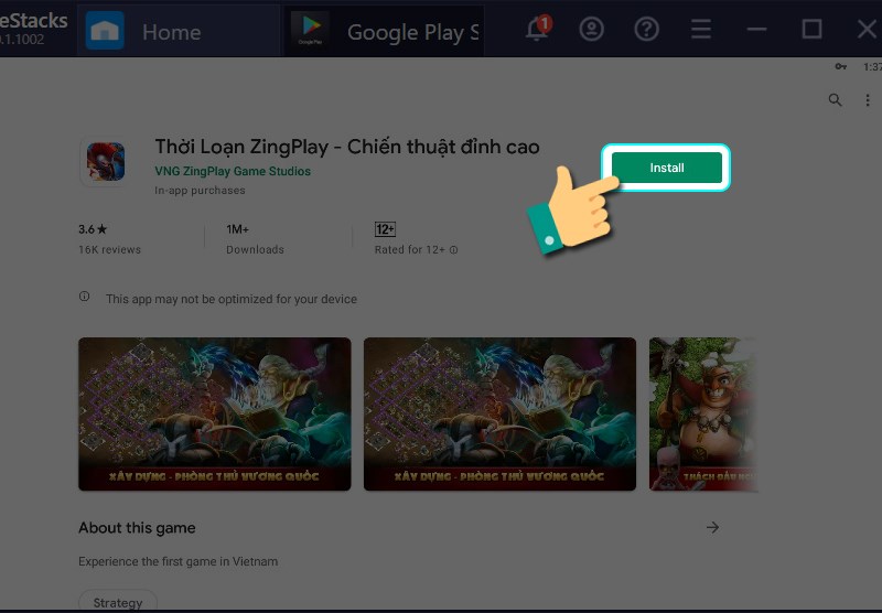 Nhấn cài đặt Nhấn cài đặt