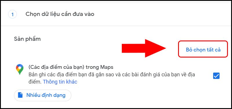 Nếu bạn chỉ muốn tải Gmail về máy, hãy bỏ chọn tất cả