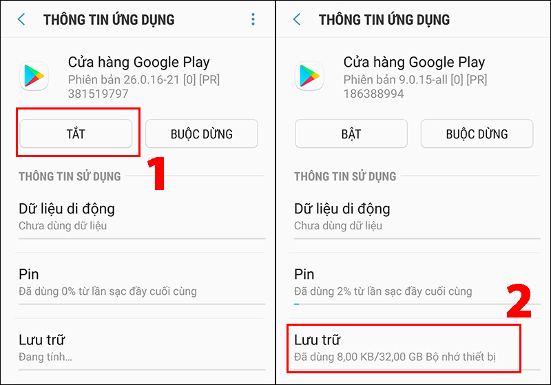 Chọn tắt