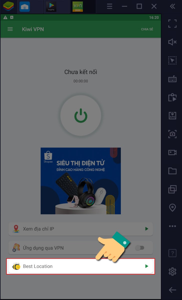 Vào cài đặt chọn khu vực Vào cài đặt chọn khu vực