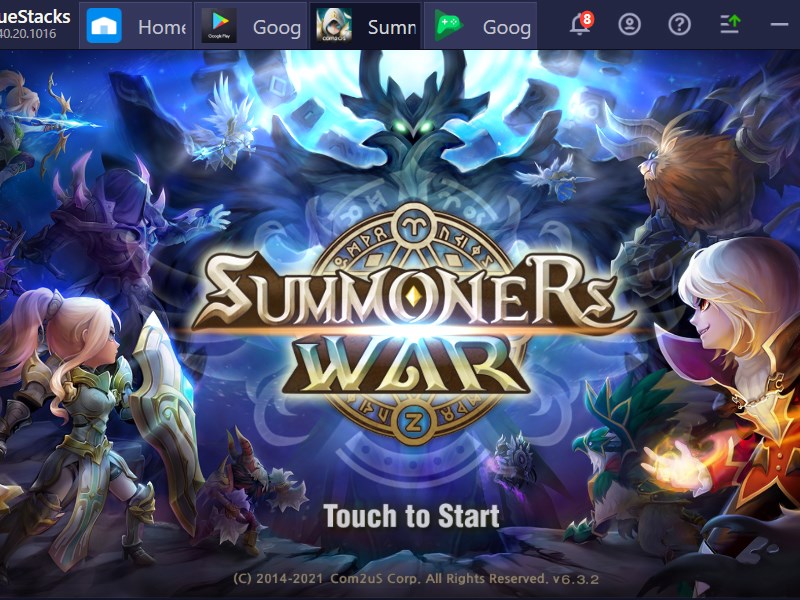 Nhấn màn hình để vào game Nhấn màn hình để vào game