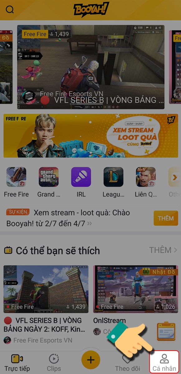 Vào Cá nhân Vào Cá nhân
