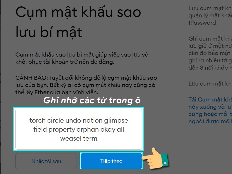 Ghi nhớ các ký tự và tiếp tục Ghi nhớ các ký tự và tiếp tục