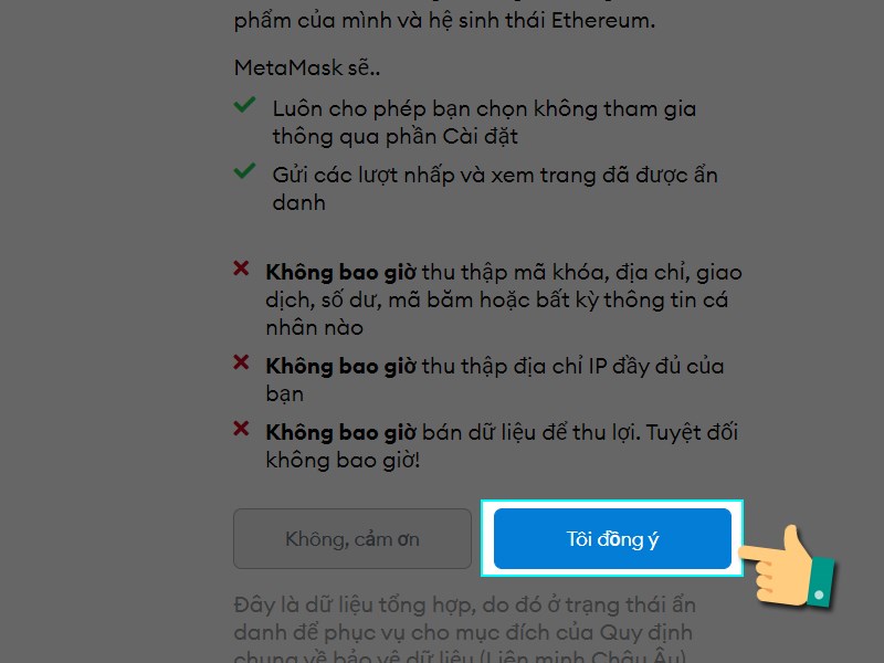 Chọn Tôi đồng ý với các điều khoản Chọn Tôi đồng ý với các điều khoản