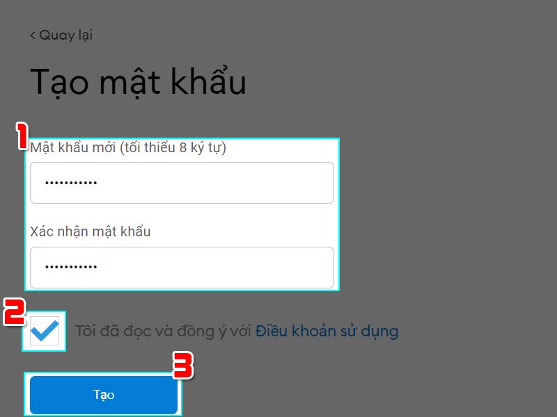 Điền mật khẩu Điền mật khẩu