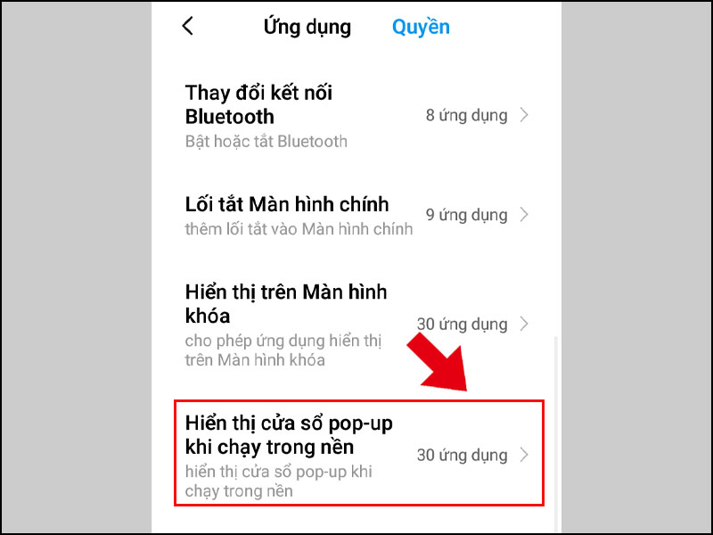 Chọn Hiển thị cửa sổ Pop-up khi chạy trong nền