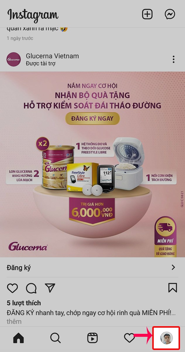 Chọn vào trang cá nhân của bạn Chọn vào trang cá nhân của bạn