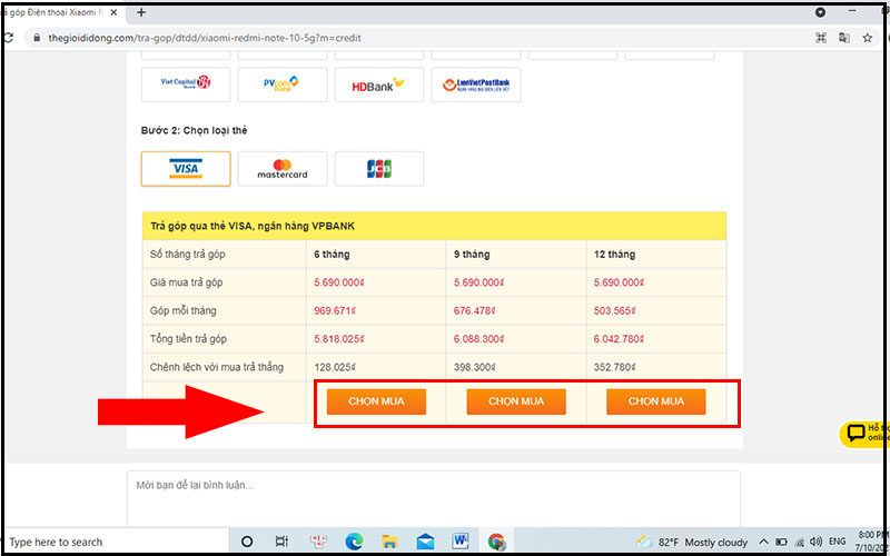 Tham khảo và chọn gói trả góp phù hợp với nhu cầu nhất