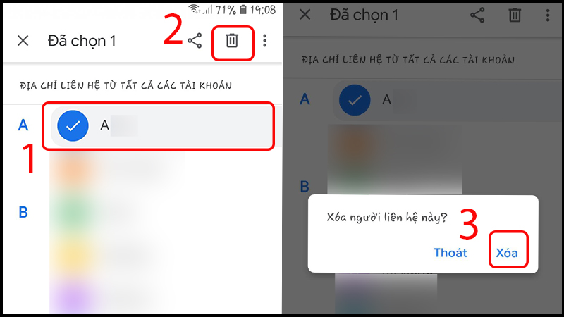 Xóa liên hệ trong ứng dụng Danh bạ