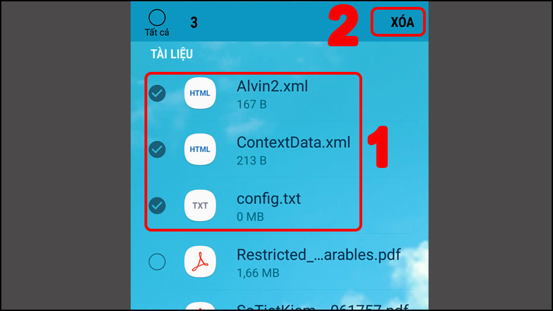 Nhấn Xóa